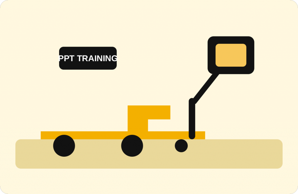 Branded powered pallet truck training illustration for KG Training